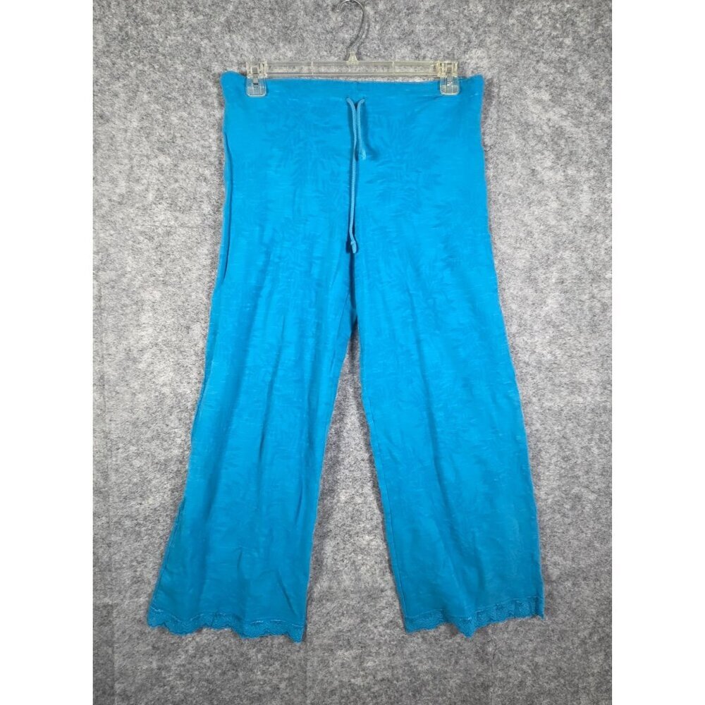 ARIANNE lingerie  womans Blue straight leg Longe pants leaf print Blue Size M